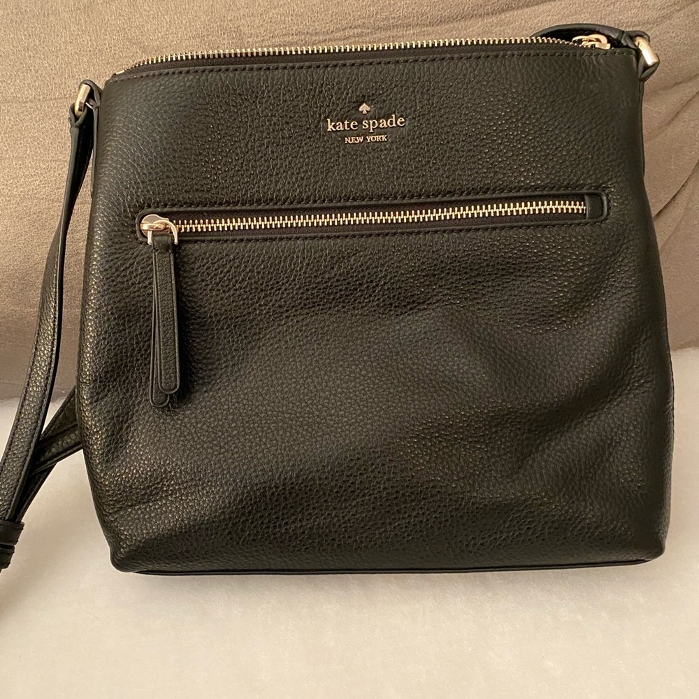Kate Spade New York Black Pebbled Leather Crossbody Bag